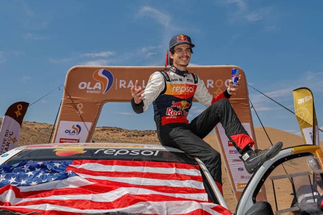 W2RC - RALLYE DU MAROC 2026 QUINTERO Seth (usa), Toyota Hilux GR, Toyota Gazoo Racing W2RC, FIA W2RC, ULT T1+, action, portrait Finisher podium, portrait during the Stage 5 of the Rallye du Maroc 2026, 4th round of the 2026 WR2C Championship from October 3, 2026 around Zagora, Morocco - AgadirMorocco  Copyright: xPauloxMariax
