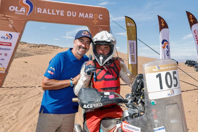 W2RC - RALLYE DU MAROC 2026 105 DASSE Philippe (fra), Piboules Racing Desert Only, Kove 450 Rally, FIM W2RC, Rally 2 V, action Finisher podium, portrait during the Stage 5 of the Rallye du Maroc 2026, 4th round of the 2026 WR2C Championship from October 3, 2026 around Zagora, Morocco - AgadirMorocco  Copyright: xPauloxMariax
