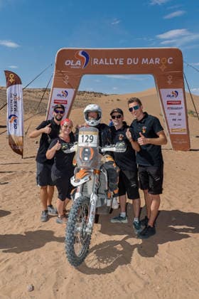 W2RC - RALLYE DU MAROC 2026 129 ARNOULT Patrick (fra), Patrick Arnoult, KTM 450 Rally Factory Replica, FIM W2RC, Rally 2 V, action Finisher podium, portrait during the Stage 5 of the Rallye du Maroc 2026, 4th round of the 2026 WR2C Championship from October 3, 2026 around Zagora, Morocco - AgadirMorocco  Copyright: xPauloxMariax