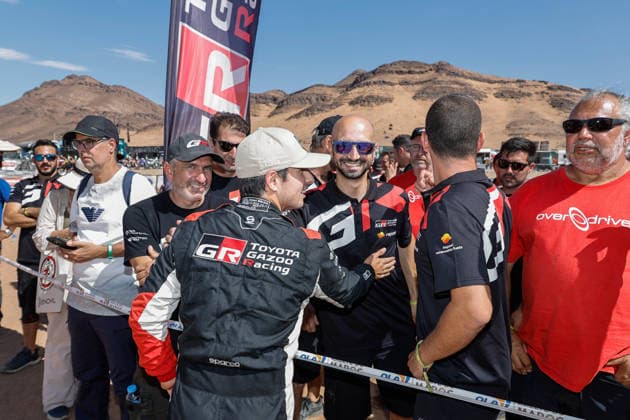 W2RC - RALLYE DU MAROC 2026 FERREIRA Joao (por), Toyota Hilux IMT Evo, Toyota Gazoo Racing SA, FIA W2RC, ULT T1+, action, portrait Finisher podium, portrait during the Stage 5 of the Rallye du Maroc 2026, 4th round of the 2026 WR2C Championship from October 3, 2026 around Zagora, Morocco - AgadirMorocco  Copyright: xPauloxMariax