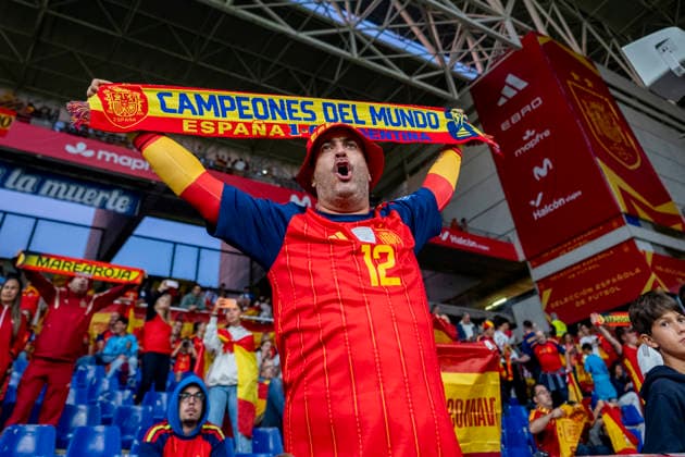Spain v Czechia - UEFA Nations League 2026 27 Group A3 MD3 OVIEDO, SPAIN - OCTOBER 3: Spanish fan is seen prior to the UEFA Nations League 2026 27 group phase match between Spain and Czechia at Estadio Carlos Tartiere on October 3, 2026 in Oviedo, Spain. Oviedo Estadio Carlos Tartiere Oviedo Spain Copyright: xAlbertoxGardinx AGardin_20261003_Foot_Spa_Cze_0006