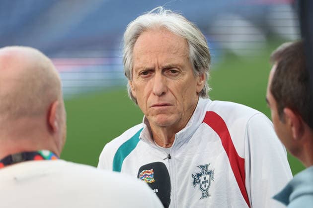 Porto, Portugal, October 3: Portugal s head coach, Jorge Jesus, in an interview following the press conference ahead of the UEFA Nations League 2026–27 League Phase Matchday 4 match between Portugal and Norway at Estádio do Dragão in Porto, Portugal Copyright: HMBxMedia JoaquimxFerreira