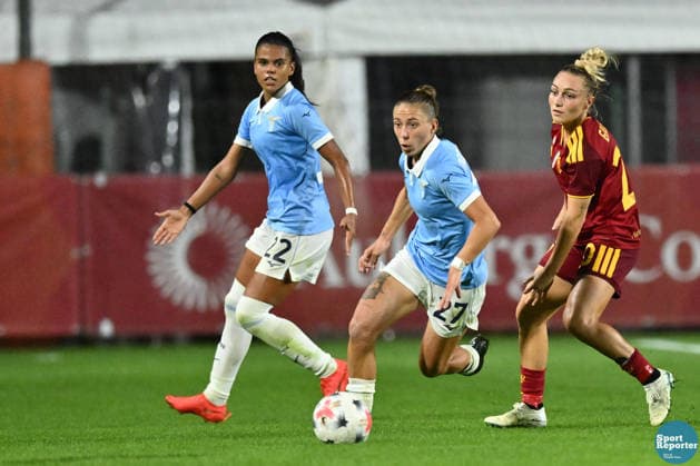 SOCCER - Women s Serie A - AS Roma vs. SS Lazio Women Photo by IPA ABACAPRESS.COM89267011 - Megan Connolly of S.S. Lazio and Giada Greggi of A.S. Roma during the Serie A Women s League match between Roma and Lazio, the AS Roma vs. SS Lazio Women s match in the Italian Serie A Women s League, held in Rome, Italy, on October 3, 2026 Rome Italy Copyright: xIPAxSport ABACAx