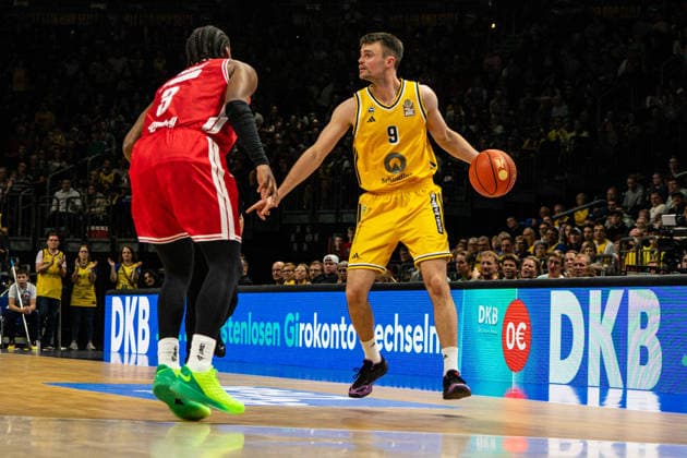 Jonas Mattisseck, October 3, 2026, Alba Berlin vs. Bamberg Baskets, Basketball, BBL, Uber Arena, Berlin. DFL regulations prohibit any use of photographs as image sequences and or quasi-video. Copyright: HMBxMedia xFinnxWeidmann