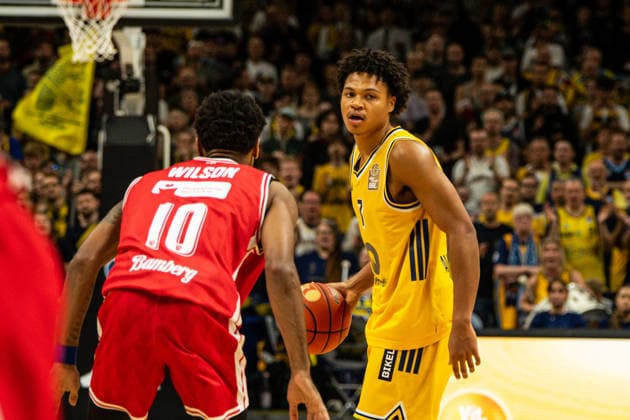 Jack Kayil, October 3, 2026, Alba Berlin vs. Bamberg Baskets, Basketball, BBL, Uber Arena, Berlin. DFL regulations prohibit any use of photographs as image sequences and or quasi-video. Copyright: HMBxMedia xFinnxWeidmann