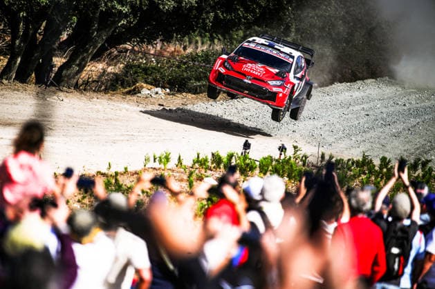 MOTORSPORTS - Rally - WRC, Motorsport Rallye, WM Rally Italia Sardegna Photo by IPA ABACAPRESS.COM89266987 - ,Driver Sami Pajari and Co-Driver Marko Salminen of the Toyota Gazoo Racing WRT team, driving a Toyota GR Yaris Rally1, are in 3rd place on the third day of the race during the FIA World Rally Championship (WRC) Rally Italia Sardegna 2026 on October 3 in Alghero, Sardinia, Italy Italia Italy  Copyright: xIPAxSport ABACAx
