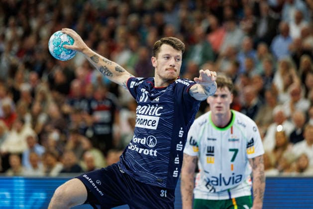 Opel HBL SG Flensburg Handewitt vs. FRISCH AUF Göppingen, Oct. 3, 2026, Emil Jakobsen, No. 31, SG Flensburg Handewitt, Opel HBL SG Flensburg Handewitt vs. FRISCH AUF Göppingen, GGW Arena, Oct. 3, 2026 Copyright: xBEAUTIFULxSPORTS MarioxM.xKobergx