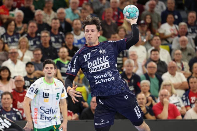 October 3, 2026, xBHAx, Handball, Opel HBL, 2026–2027 season, 1st HBL, SG Flensburg Handewitt vs. FRISCH AUF Göppingen, GGW Arena Aksel Horgen SG Flensburg Handewitt, No. 2 on offense, Schleswig-Holstein, German
