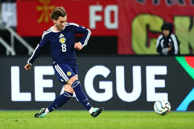 Billy Gilmour of Scotland in action. North Macedonia v Scotland, UEFA Nations League, Football, Nacionalna Arena Tose Proeski, Skopje, North Macedonia - 03 Oct 2026Skopje Nacionalna Arena Tose Proeski North Macedonia  Copyright: xNikolaxKrstic Shutterstockx 17184131ca