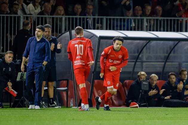 ALMERE , 03-10-2026 , Yanmar Stadium , season 2026 2027 , Dutch , Keukenkampioen division , match between 20:00 uur Almere City FC and FC Volendam , picture shows Almere City FC player Jochem Ritmeester van de Kampis a substitute for Almere City FC player Jamie Jacobs Almere City - Volendam  x207870417x Copyright: