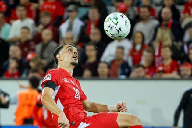 Zeki Amdouni Switzerland, 10 on the Ball, Switzerland, UEFA, Nations League, Matchday 3, Switzerland vs. Slovenia, October 3, 2026, Lucerne Swissporarena, Switzerland Copyright: xGrantxHubbsx