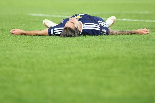Kieron Bowie of Scotland shows a look of dejection. North Macedonia v Scotland, UEFA Nations League, Football, Nacionalna Arena Tose Proeski, Skopje, North Macedonia - 03 Oct 2026Skopje Nacionalna Arena Tose Proeski North Macedonia  Copyright: xNikolaxKrstic Shutterstockx 17184131ct