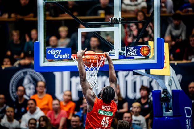 BB 1BL Men s Syntainics MBC vs. Ratiopharm Ulm: Oluwasimisola Shittu of Ratiopharm Ulm during the 2026–2027 season in the 1 EasyCredit Bundesliga on Matchday 4 between Syntainics MBC and Ratiopharm Ulm at the Stadthalle Weissenfels on October 3, 2026, in Weissenfels, Saxony-Anhalt, Germany