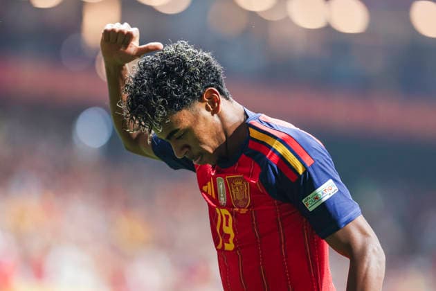 October 3, 2026, Oviedo, Asturias, Spain: Lamine Yamal of Spain celebrates after scoring his team s first goal during the UEFA Nations League 2026 27 group phase match between Spain and Czech Republic at Carlos Tartiere stadium on October 03, 2026, in Oviedo, Spain. Oviedo Spain - ZUMAa181 20261003_zaa_a181_068 Copyright: xIrinaxR.xHx