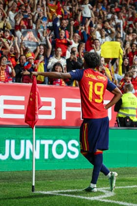 October 3, 2026, Oviedo, Asturias, Spain: Lamine Yamal of Spain celebrates after scoring his team s first goal during the UEFA Nations League 2026 27 group phase match between Spain and Czech Republic at Carlos Tartiere stadium on October 03, 2026, in Oviedo, Spain. Spain V Czech Republic - UEFA Nations League 2026 27 Group A3 MD3  - ZUMAa181 20261003_zaa_a181_078 Copyright: xIrinaxR.xHx