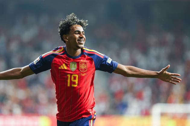 October 3, 2026, Oviedo, Asturias, Spain: Lamine Yamal of Spain celebrates after scoring his team s first goal during the UEFA Nations League 2026 27 group phase match between Spain and Czech Republic at Carlos Tartiere stadium on October 03, 2026, in Oviedo, Spain. Spain V Czech Republic - UEFA Nations League 2026 27 Group A3 MD3  - ZUMAa181 20261003_zaa_a181_082 Copyright: xIrinaxR.xHx