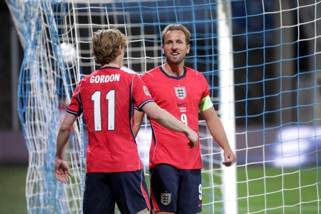 Croatia v England - UEFA Nations League 2026 27 Group A3 MD3 RIJEKA, CROATIA - OCTOBER 3: Harry Kane and Anthony Gordon of England celebrate after a goal during the UEFA Nations League 2026 27 group phase match between Croatia and England at Stadion HNK Rijeka on October 3, 2026 in Rijeka, Croatia. GoranxKovacic PIXSELL