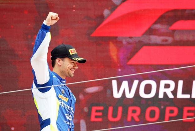 GT World Challenge Europe powered by AWS Barcelona 2026 Patric Niederhauser of Rutronik Racing stands on the podium at the Circuit de Barcelona-Catalunya after finishing third in the GT World Challenge Europe race in Barcelona, Spain, on October 3, 2026. Barcelona Barcelona Spain  Copyright: xUrbanandsportx originalFilename:valls-gtworldc261103_npShm.jpg