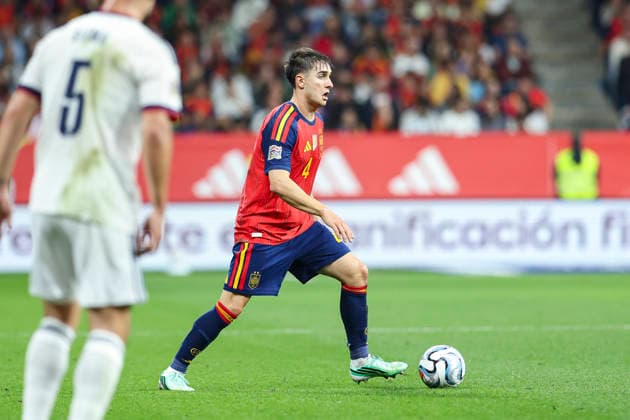 October 3, 2026, Oviedo, Asturias, Spain: Ivan Fresneda of Spain drives the ball during the UEFA Nations League 2026 27 group phase match between Spain and Czech Republic at Carlos Tartiere stadium on October 03, 2026, in Oviedo, Spain. Oviedo Spain - ZUMAa181 20261003_zaa_a181_099 Copyright: xIrinaxR.xHx