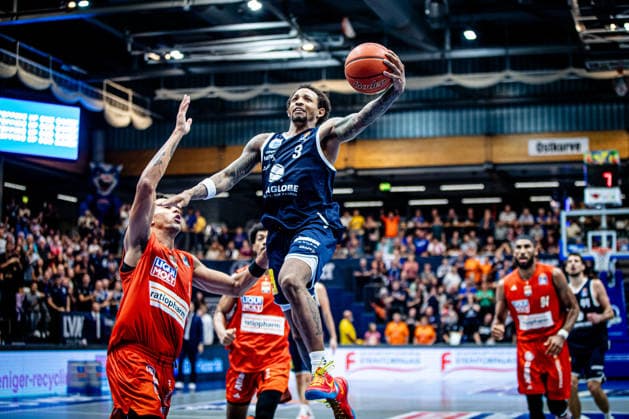 BB 1BL Men s Syntainics MBC vs. Ratiopharm Ulm: DeLonnie Hunt of Syntainics MBC during the 2026–2027 season in the 1 EasyCredit Bundesliga on Matchday 4 between Syntainics MBC and Ratiopharm Ulm at the Stadthalle Weissenfels on October 3 October 2026 in Weissenfels, Saxony-Anhalt, Germany