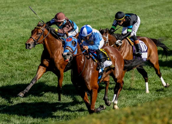 October 3, 2026, Lexington, Ky, USA: Joe Shiesty (6) ridden by Fernando De La Cruz wins the Woodford Stakes presented by Fanduel (Grade 2) on Coolmore Turf Mile Day at Keeneland in Lexington, Kentucky on October 3, 2026. Eclipse Sportswire CSM Lexington USA - ZUMAcs17 20261003_faf_cs17_013 Copyright: xCandicexChavezx