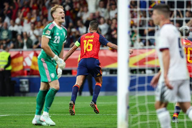 October 3, 2026, Oviedo, Asturias, Spain: Rodri of Spain celebrates after scoring his team s second goal during the UEFA Nations League 2026 27 group phase match between Spain and Czech Republic at Carlos Tartiere stadium on October 03, 2026, in Oviedo, Spain. Spain V Czech Republic - UEFA Nations League 2026 27 Group A3 MD3  - ZUMAa181 20261003_zaa_a181_103 Copyright: xIrinaxR.xHx