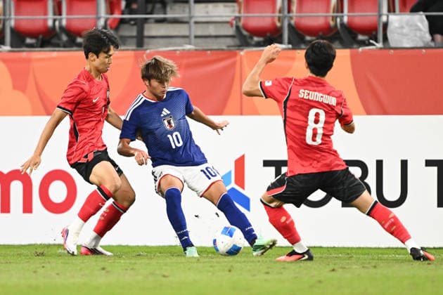 South Korea v Japan - 20th Asian Games Aichi-Nagoya TOYOTA, JAPAN - OCTOBER 03: ISHII Hisatsugu 10 of Japan in action during the Football Men s Final Match between South Korea and Japan on day fourteen of the 20th Asian Games Aichi-Nagoya at Toyota Stadium on October 03, 2026 in Toyota, Aichi, Japan. Stringer Anadolu Tokyo Japan. Editorial use only. Please get in touch for any other usage.  Copyright: x2026xAnadoluxStringerx