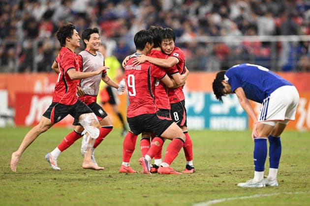 South Korea v Japan - 20th Asian Games Aichi-Nagoya TOYOTA, JAPAN - OCTOBER 03: Players of South Korea celebrates the victory after the Football Men s Final between South Korea and Japan on day fourteen of the 20th Asian Games Aichi-Nagoya at Toyota Stadium on October 03, 2026 in Toyota, Aichi, Japan. Stringer Anadolu Tokyo Japan. Editorial use only. Please get in touch for any other usage.  Copyright: x2026xAnadoluxStringerx