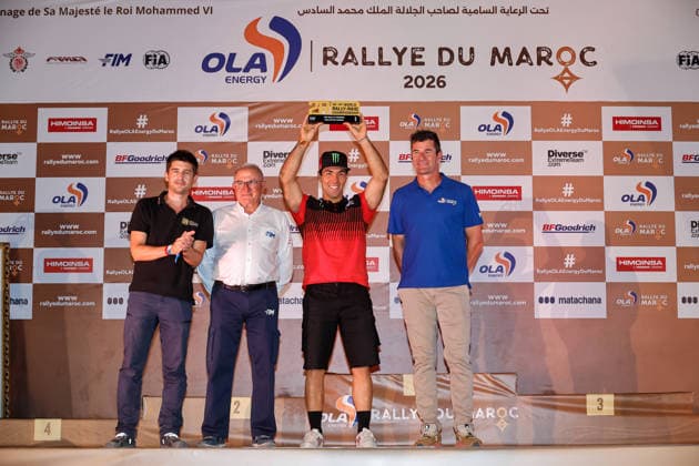 W2RC - RALLYE DU MAROC 2026 VENTURA Martim (por), Monster Energy Honda HRC, Honda CRF 450, FIM W2RC, Rally 2, portrait portrait during the the Podium and Prize Giving Ceremony of the Rallye du Maroc 2026, 4th round of the 2026 WR2C Championship from October 3, 2026 around Zagora, Morocco - AgadirMorocco  Copyright: xPauloxMariax