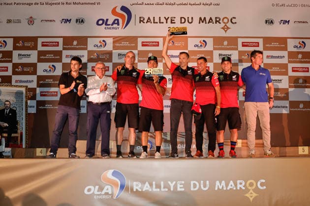 W2RC - RALLYE DU MAROC 2026 VENTURA Martim (por), Monster Energy Honda HRC, Honda CRF 450, FIM W2RC, Rally 2, portrait portrait during the the Podium and Prize Giving Ceremony of the Rallye du Maroc 2026, 4th round of the 2026 WR2C Championship from October 3, 2026 around Zagora, Morocco - AgadirMorocco  Copyright: xPauloxMariax