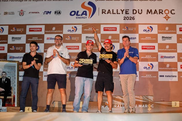 W2RC - RALLYE DU MAROC 2026 301 PINTO Alexandre (por), OLIVEIRA Bernardo (por), Taurus T3 Max, Odyssey Academy by BBR, FIA W2RC, CHG CHG1, portrait during the the Podium and Prize Giving Ceremony of the Rallye du Maroc 2026, 4th round of the 2026 WR2C Championship from October 3, 2026 around Zagora, Morocco - AgadirMorocco  Copyright: xPauloxMariax