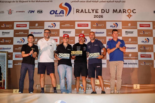W2RC - RALLYE DU MAROC 2026 301 PINTO Alexandre (por), OLIVEIRA Bernardo (por), Taurus T3 Max, Odyssey Academy by BBR, FIA W2RC, CHG CHG1, portrait during the the Podium and Prize Giving Ceremony of the Rallye du Maroc 2026, 4th round of the 2026 WR2C Championship from October 3, 2026 around Zagora, Morocco - AgadirMorocco  Copyright: xPauloxMariax