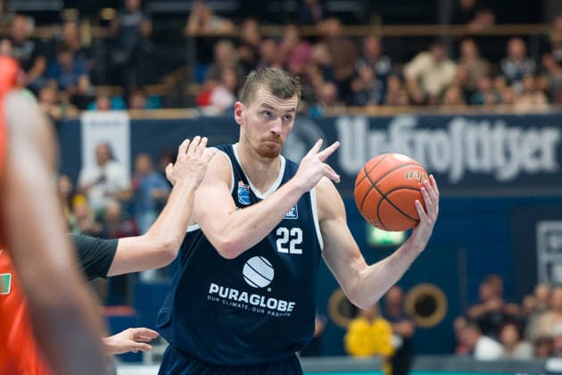 Borisa Simanic (MBC), 22, Syntainics (MBC) vs. Ratiopharm Ulm, BBL, Men s Basketball 1st Bundesliga, Matchday 4 of the 2026–27 season, March 10, 2026, Weißenfels Stadthalle, Saxony-Anhalt, Germany