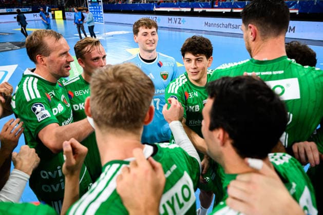 Bietigheim HBL 26 27 SG BBM Bietigheim Fuechse Berlin Goalkeeper Frederik Höler Hoeler Berlin, Leo Prantner Berlin Victory celebration Victory celebration Emotion Joy Bietigheim Bissingen Egetrans Arena Baden-Württemberg Germany