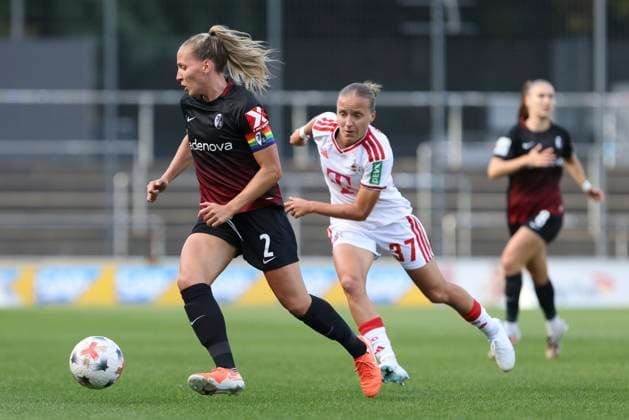 Lisa Karl of SC Freiburg and Beke Sterner of 1. FC Köln battle for the ball during the Women s Bundesliga match between 1. FC Köln and SC Freiburg, Franz Kremer Stadium on October 3, 2026, in Cologne, Germany. Photo by Oliver Kaelke, DeFodi Images. Lisa Karl of SC Freiburg and Beke Sterner of 1 FC Koeln battle for the ball during the Bundesliga match between 1 FC Koeln and SC Freiburg at Franz Kremer Stadium on October 3, 2026 in Cologne, Germany. Photo by Oliver Kaelke, DeFodi Images. DFB and DFL regulations prohibit any use of photographs as image sequences and or quasi-video. Photo by Oliver Kaelke, DeFodi Images.
