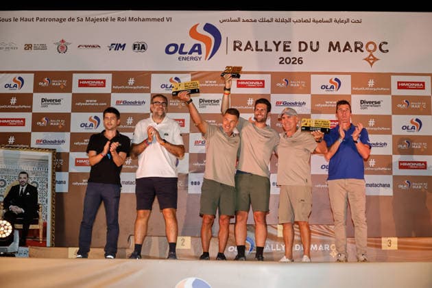 W2RC - RALLYE DU MAROC 2026 500 PETERHANSEL StÃ phane (fra), METGE MichaÃ«l (fra), Defender Dakar D7X-R, Defender Rally, FIA W2RC, STK STK, portrait during the the Podium and Prize Giving Ceremony of the Rallye du Maroc 2026, 4th round of the 2026 WR2C Championship from October 3, 2026 around Zagora, Morocco - AgadirMorocco  Copyright: xPauloxMariax