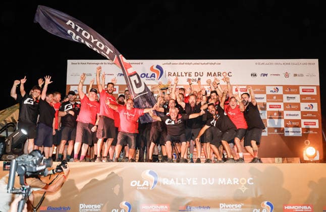 W2RC - RALLYE DU MAROC 2026 203 QUINTERO Seth (usa), SHORT Andrew (usa), Toyota Hilux GR, Toyota Gazoo Racing W2RC, FIA W2RC, ULT T1+, portrait during the the Podium and Prize Giving Ceremony of the Rallye du Maroc 2026, 4th round of the 2026 WR2C Championship from October 3, 2026 around Zagora, Morocco - AgadirMorocco  Copyright: xPauloxMariax