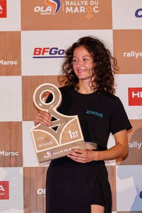 W2RC - RALLYE DU MAROC 2026 MANSUY Lilimay (fra), L3R, Kove 450 Rally, FIM W2RC, Rally 2 J-F, portrait portrait during the the Podium and Prize Giving Ceremony of the Rallye du Maroc 2026, 4th round of the 2026 WR2C Championship from October 3, 2026 around Zagora, Morocco - AgadirMorocco  Copyright: xPauloxMariax