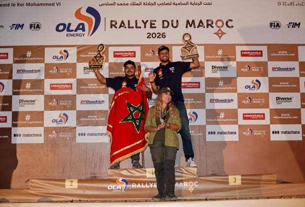 W2RC - RALLYE DU MAROC 2026 ETTAIEK Brahim (mar), BRP Can-Am Maverick X3 XRS Turbo RR, Be Racing, Open SSV, action, portrait, AHNANA Said (mar), BRP Can-Am Maverick X3 XRS Turbo RR, Be Racing, Open SSV, action, portrait portrait during the the Podium and Prize Giving Ceremony of the Rallye du Maroc 2026, 4th round of the 2026 WR2C Championship from October 3, 2026 around Zagora, Morocco - AgadirMorocco  Copyright: xPauloxMariax