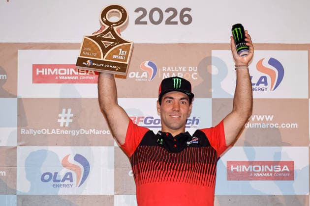 W2RC - RALLYE DU MAROC 2026 VENTURA Martim (por), Monster Energy Honda HRC, Honda CRF 450, FIM W2RC, Rally 2, portrait portrait during the the Podium and Prize Giving Ceremony of the Rallye du Maroc 2026, 4th round of the 2026 WR2C Championship from October 3, 2026 around Zagora, Morocco - AgadirMorocco  Copyright: xPauloxMariax