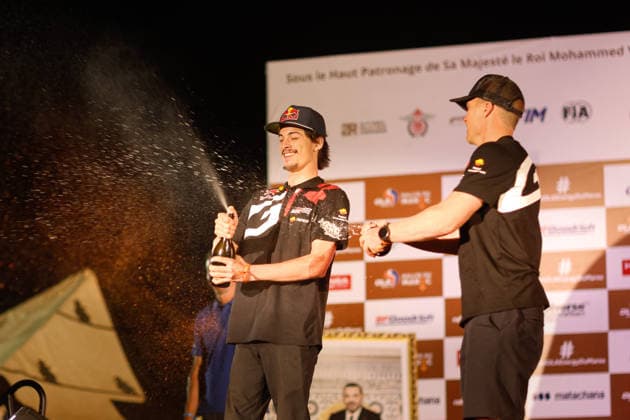 W2RC - RALLYE DU MAROC 2026 203 QUINTERO Seth (usa), SHORT Andrew (usa), Toyota Hilux GR, Toyota Gazoo Racing W2RC, FIA W2RC, ULT T1+, podium, portrait during the the Podium and Prize Giving Ceremony of the Rallye du Maroc 2026, 4th round of the 2026 WR2C Championship from October 3, 2026 around Zagora, Morocco - AgadirMorocco  Copyright: xFREDERICxLExFLOCxHx