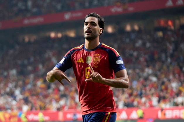 Spain - Czech Republic - UEFA Nations League 2026 27 OVIEDO, SPAIN - OCTOBER 3: Mikel Merino of Spain celebrates after scoring his team s third goal during the UEFA Nations League 2026 27 group phase match between Spain and Czech Republic at the Carlos Tartiere Stadium on October 3, 2026 in Oviedo, Spain. (Photo by Diego Simon Photo Players Images Magara Press) Oviedo Carlos Tartiere Espana Copyright: xDiegoxSimonx