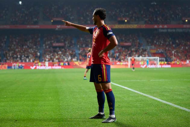 Spain - Czech Republic - UEFA Nations League 2026 27 OVIEDO, SPAIN - OCTOBER 3: Mikel Merino of Spain celebrates after scoring his team s third goal during the UEFA Nations League 2026 27 group phase match between Spain and Czech Republic at the Carlos Tartiere Stadium on October 3, 2026 in Oviedo, Spain. (Photo by Diego Simon Photo Players Images Magara Press) Oviedo Carlos Tartiere Espana Copyright: xDiegoxSimonx
