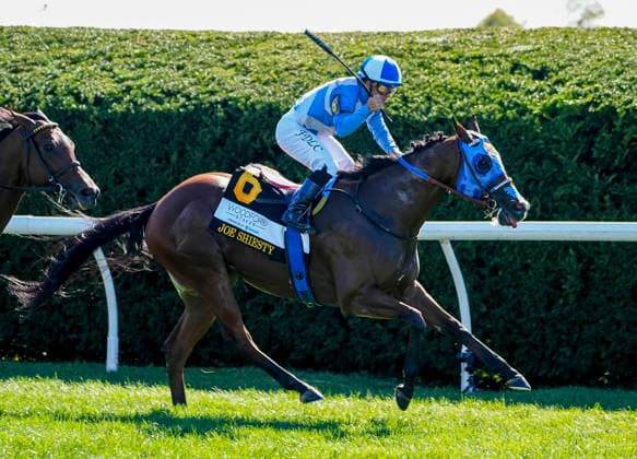 October 3, 2026, Lexington, Ky, USA: Joe Shiesty (6) ridden by Fernando De La Cruz wins the Woodford Stakes presented by Fanduel (Grade 2) on Coolmore Turf Mile Day at Keeneland in Lexington, Kentucky on October 3, 2026. Eclipse Sportswire CSM Lexington USA - ZUMAcs17 20261003_faf_cs17_026 Copyright: xJessicaxMorganx