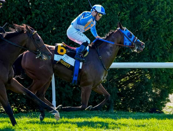 October 3, 2026, Lexington, Ky, USA: Joe Shiesty (6) ridden by Fernando De La Cruz wins the Woodford Stakes presented by Fanduel (Grade 2) on Coolmore Turf Mile Day at Keeneland in Lexington, Kentucky on October 3, 2026. Eclipse Sportswire CSM Lexington USA - ZUMAcs17 20261003_faf_cs17_027 Copyright: xJessicaxMorganx