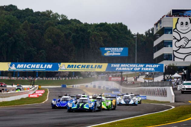 AUTO - IMSA - PETIT LE MANS 2026 52 GOIKHBERG Misha (can), THOMPSON Parker (can), TINCKNELL Harry (gbr), Bryan Herta Autosport with PR1 Mathiasen, Oreca 07-Gibson, action, 43 CLARKE Jeremy (usa), DILLMANN Tom (fra), GARG Bijoy (usa), Inter Europol Competition, Oreca 07-Gibson, action, start of the race, depart, during the 2026 Motul Petit Le Mans, 11th round of the 2026 IMSA WeatherTech SportsCar Championship, from October 1 to 3, 2026 on the Michelin Raceway Road Atlanta in Braselton, Georgia, United States of America - BraseltonUnited States  Copyright: xFabrizioxBoldonix