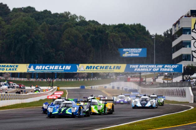 AUTO - IMSA - PETIT LE MANS 2026 52 GOIKHBERG Misha (can), THOMPSON Parker (can), TINCKNELL Harry (gbr), Bryan Herta Autosport with PR1 Mathiasen, Oreca 07-Gibson, action, 43 CLARKE Jeremy (usa), DILLMANN Tom (fra), GARG Bijoy (usa), Inter Europol Competition, Oreca 07-Gibson, action start of the race, depart, during the 2026 Motul Petit Le Mans, 11th round of the 2026 IMSA WeatherTech SportsCar Championship, from October 1 to 3, 2026 on the Michelin Raceway Road Atlanta in Braselton, Georgia, United States of America - BraseltonUnited States  Copyright: xFabrizioxBoldonix