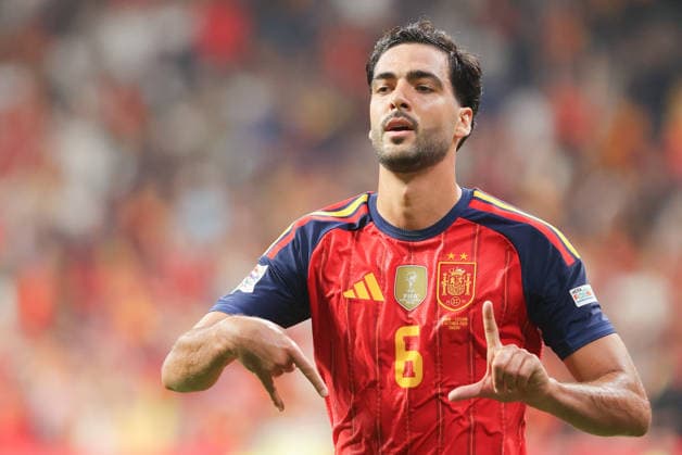 RECORD DATE NOT STATED 3rd October 2026; Carlos Tartiere Stadium, Oviedo, Spain; UEFA Nations League Football, Spain versus Czech Republic; Spain 6 Mikel Merino Goal celebration to make the game 3-1 AmandaxMcMaster
