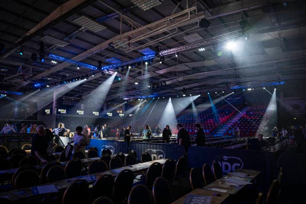 RECORD DATE NOT STATED 3rd October 2026; Mattioli Arena, Leicester, England; PDC World Grand Prix Darts Day 6; Fans start to arrive at the Mattioli Arena in Leicester GodfreyxPitt