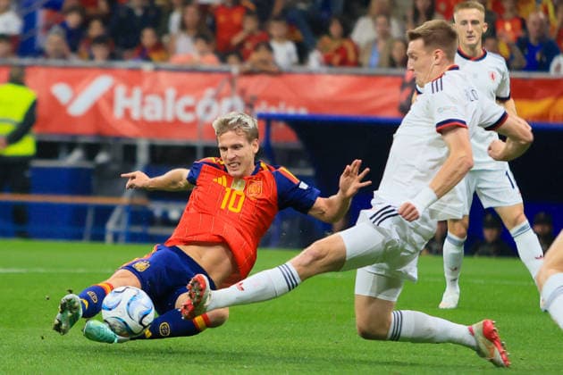 ESP Spain vs. Czech Republic: Dani Olmo of Spain during the UEFA Nations League match on Matchday 5, League A, Group 3, between Spain and the Czech Republic, played at Carlos Tartiere Stadium on October 2, 2026, in Oviedo, Spain. Oviedo, Carlos Tartiere Stadium, Asturias, Spain Copyright: xNachoxVelax xAgenciaxLOFx